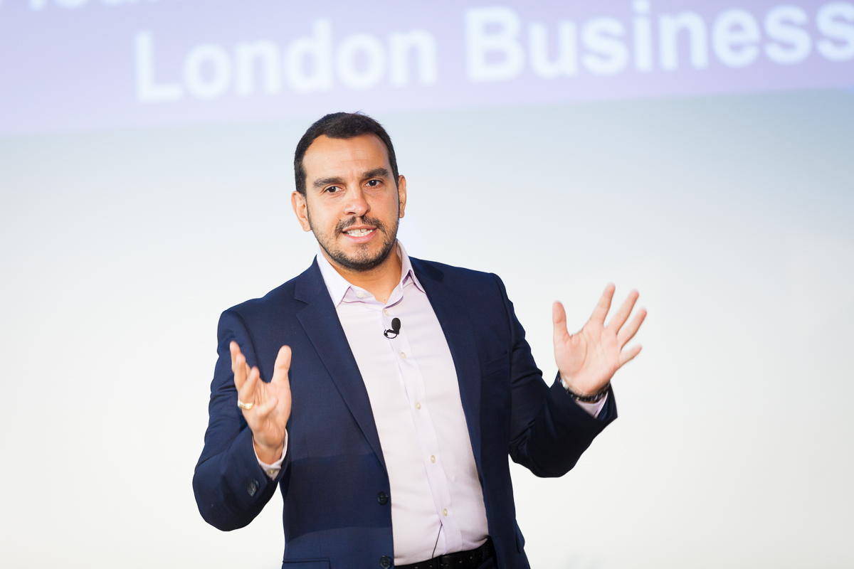 Professor Ioannou speaking at London Business School